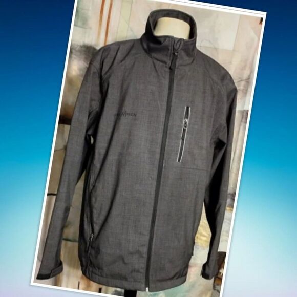 FreeTech Gray Windbreaker/Rain Coat Light Weight, With Ajustable Wrist Straps 2X - Picture 1 of 5